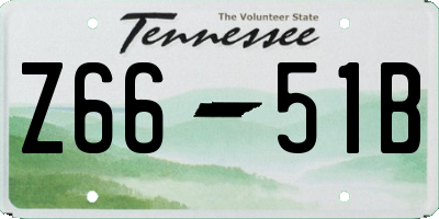 TN license plate Z6651B