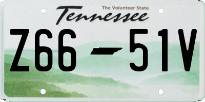 TN license plate Z6651V