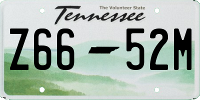 TN license plate Z6652M