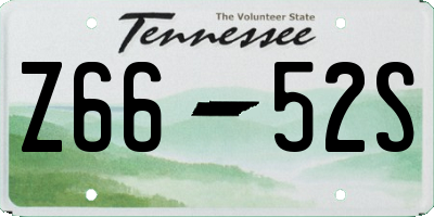TN license plate Z6652S