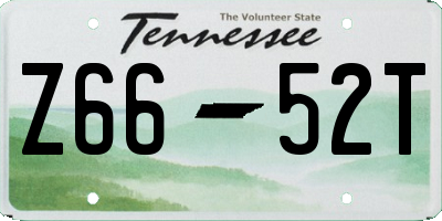 TN license plate Z6652T