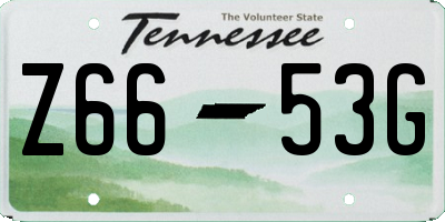 TN license plate Z6653G
