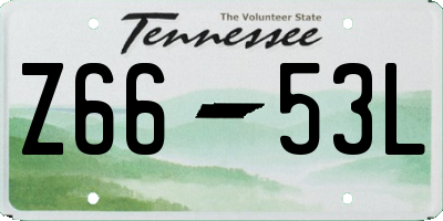 TN license plate Z6653L