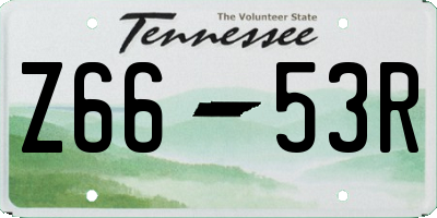 TN license plate Z6653R
