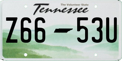 TN license plate Z6653U