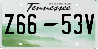 TN license plate Z6653V