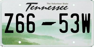 TN license plate Z6653W