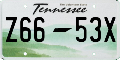 TN license plate Z6653X