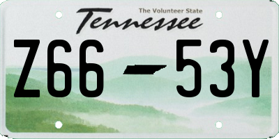 TN license plate Z6653Y