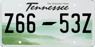 TN license plate Z6653Z