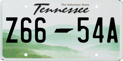 TN license plate Z6654A