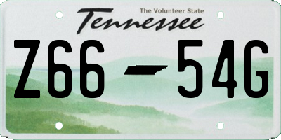 TN license plate Z6654G