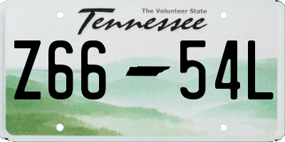 TN license plate Z6654L