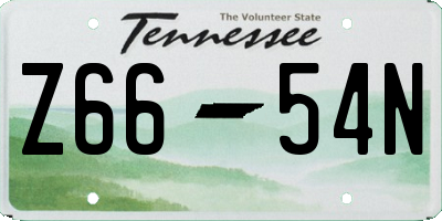 TN license plate Z6654N