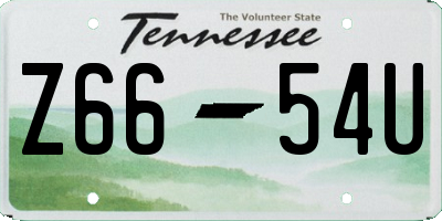 TN license plate Z6654U