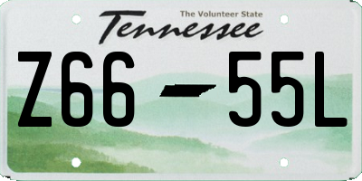 TN license plate Z6655L