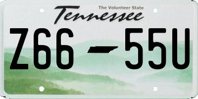 TN license plate Z6655U