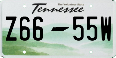 TN license plate Z6655W
