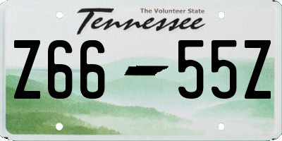 TN license plate Z6655Z