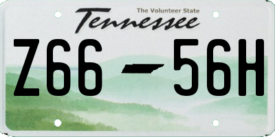 TN license plate Z6656H