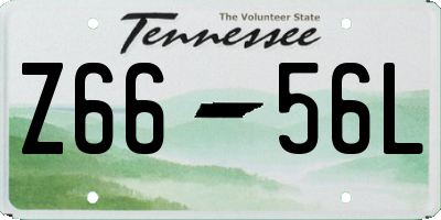 TN license plate Z6656L