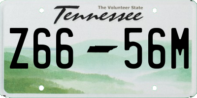 TN license plate Z6656M