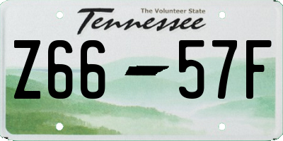 TN license plate Z6657F