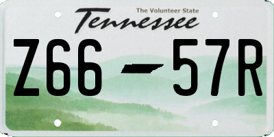 TN license plate Z6657R