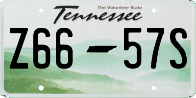 TN license plate Z6657S