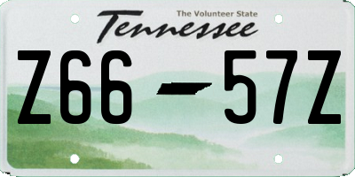 TN license plate Z6657Z