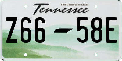 TN license plate Z6658E