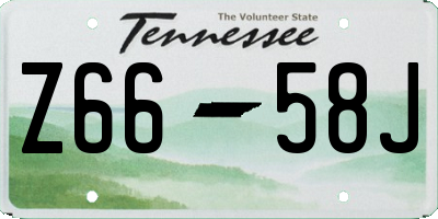TN license plate Z6658J