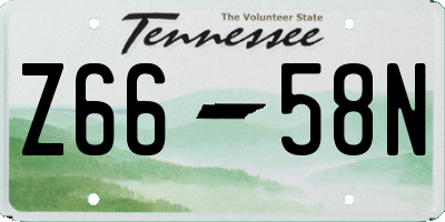 TN license plate Z6658N