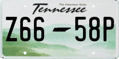 TN license plate Z6658P