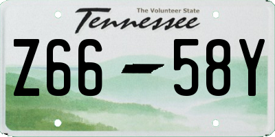 TN license plate Z6658Y