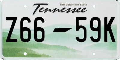 TN license plate Z6659K