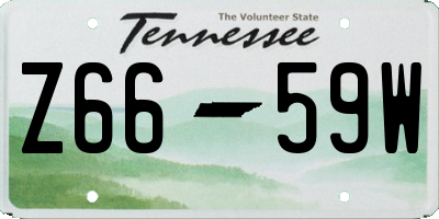 TN license plate Z6659W