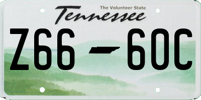 TN license plate Z6660C
