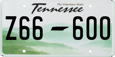 TN license plate Z6660O