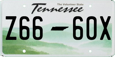 TN license plate Z6660X