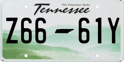 TN license plate Z6661Y