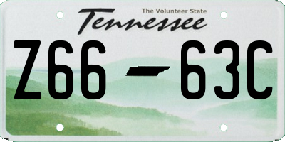 TN license plate Z6663C