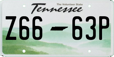 TN license plate Z6663P