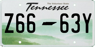 TN license plate Z6663Y