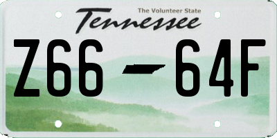 TN license plate Z6664F