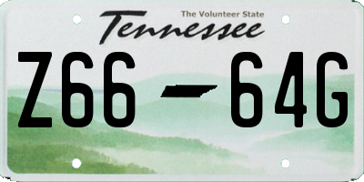 TN license plate Z6664G
