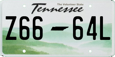 TN license plate Z6664L