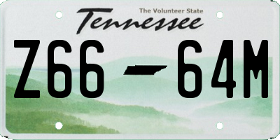 TN license plate Z6664M