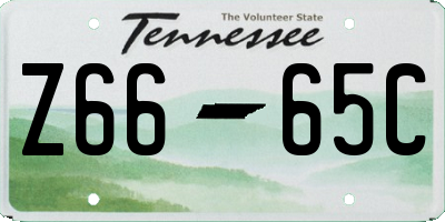 TN license plate Z6665C