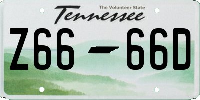 TN license plate Z6666D